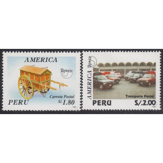 Upaep Perú 1054/55 1994 Carretilla postal antigua Furgonetas modernas car MNH Upaep Perú 1054/55 1994 Carretilla postal antigua Furgonetas modernas car MNH