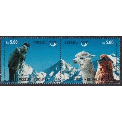 Upaep Bolivia  896/97 1995 Vultur grypus Lama guanicoe fauna MNH