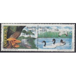 Upaep Brasil 2250/51 1995 Caimán latirostris Coscoroba MNH