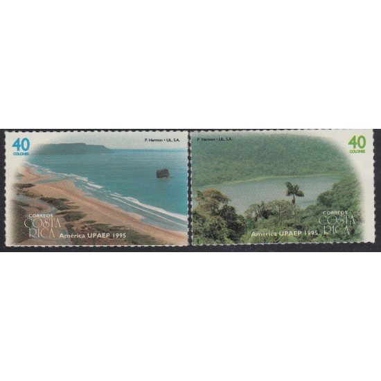 Upaep Costa Rica 597/98 1995 Litoral Río MNH Upaep Costa Rica 597/98 1995 Litoral Río MNH