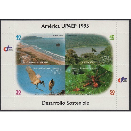 Upaep Costa Rica 597/600 1995 Litoral Río fauna MNH Upaep Costa Rica 597/600 1995 Litoral Río fauna MNH