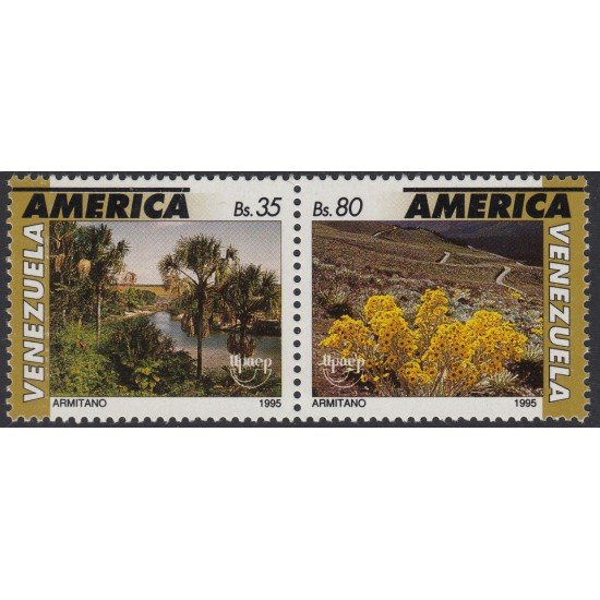Upaep Venezuela 1773/74 1995 Mauritia Espeletia flora MNH Upaep Venezuela 1773/74 1995 Mauritia Espeletia flora MNH