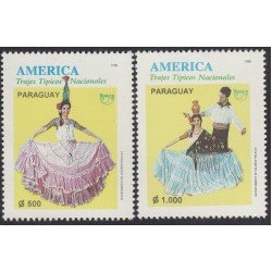 Upaep Paraguay 2710/11 1996 Trajes típicos MNH Upaep Paraguay 2710/11 1996 Trajes típicos MNH