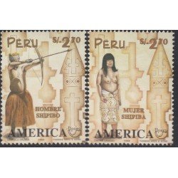 Upaep Perú 1105/06 1996 Mujer Shipiba Hombre Shipiba MNH Upaep Perú 1105/06 1996 Mujer Shipiba Hombre Shipiba MNH