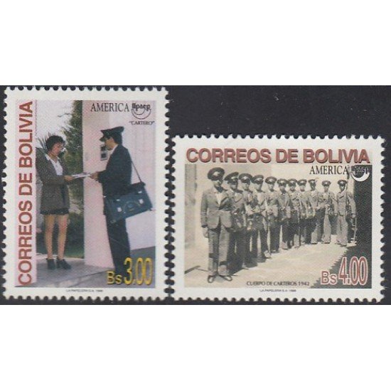 Upaep Bolivia 979/80 1997 Cuerpo de carteros MNH Upaep Bolivia 979/80 1997 Cuerpo de carteros MNH