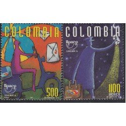 Upaep Colombia 1073-954 1997 Cartero en motocicleta motorcycle MNH Upaep Colombia 1073-954 1997 Cartero en motocicleta motorcycle MNH