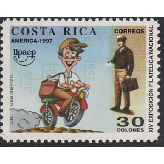 Upaep Costa Rica 618 1997 Cartero en motocicleta motorcycle y a pie MNH Upaep Costa Rica 618 1997 Cartero en motocicleta motorcycle y a pie MNH