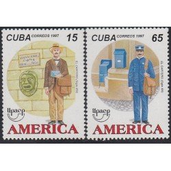Upaep Cuba 3673/74 1997 Cartero del SXIX y XX MNH Upaep Cuba 3673/74 1997 Cartero del SXIX y XX MNH