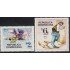 Upaep Rep. Dominicana 1285/86 1997 Cartero en motocicleta motorcycle y perro dog  MNH