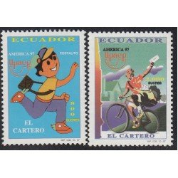 Upaep Ecuador 1399/00 1997 Cartero en bicicleta bicycle MNH Upaep Ecuador 1399/00 1997 Cartero en bicicleta bicycle MNH