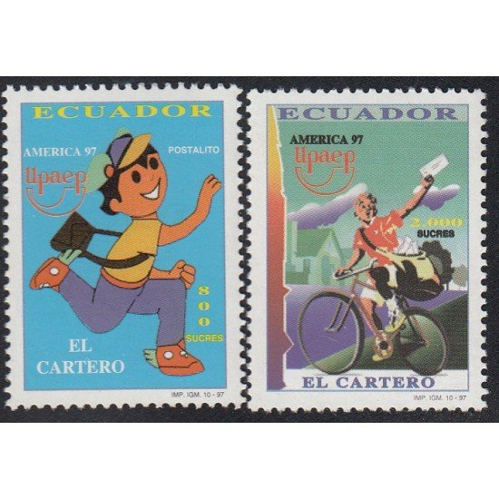 Upaep Ecuador 1399/00 1997 Cartero en bicicleta bicycle MNH