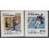 Upaep El Salvador 1324/25 1997 Cartero en motocicleta motorcycle  entregando una carta MNH