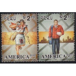 Upaep Perú 1107/08 1997 Mensajero Inca Cartero postman Moderno MNH Upaep Perú 1107/08 1997 Mensajero Inca Cartero postman Moderno MNH
