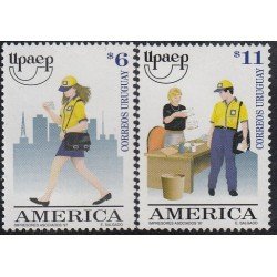 Upaep Uruguay 1670/71 1997 Chica Cartero postman MNH Upaep Uruguay 1670/71 1997 Chica Cartero postman MNH