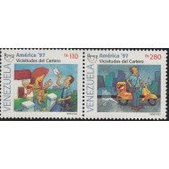Upaep Venezuela 1928/29 1997 Cartero entregando carta Motocicleta motorcycle MNH