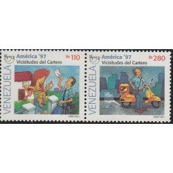 Upaep Venezuela 1928/29 1997 Cartero entregando carta Motocicleta motorcycle MNH