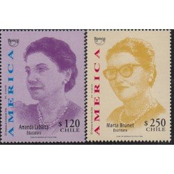 Upaep Chile 1470/71 1998 Amanda Labarca Marta Brunet MNH