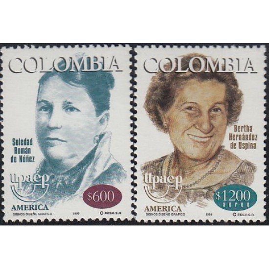 Upaep Colombia 1092 993 1998 Soledad Román Berta Hernández MNH Upaep Colombia 1092 993 1998 Soledad Román Berta Hernández MNH