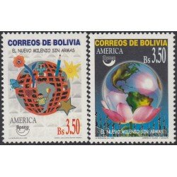 Upaep Bolivia 1036/37 1999 Dibujo de la tierra en una flor MNH