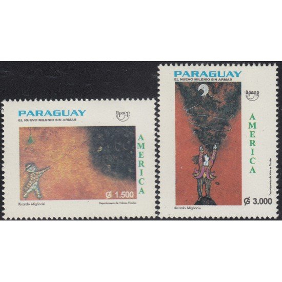 Upaep Paraguay 2789/90 1999 Dibujo Ricardo Migliorisi MNH Upaep Paraguay 2789/90 1999 Dibujo Ricardo Migliorisi MNH