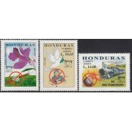 Upaep Honduras 1029/31 1999 Flor arma Paloma soldado Tren Bomba MNH Upaep Honduras 1029/31 1999 Flor arma Paloma soldado Tren Bomba MNH