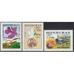 Upaep Honduras 1029/31 1999 Flor arma Paloma soldado Tren Bomba MNH Upaep Honduras 1029/31 1999 Flor arma Paloma soldado Tren Bomba MNH