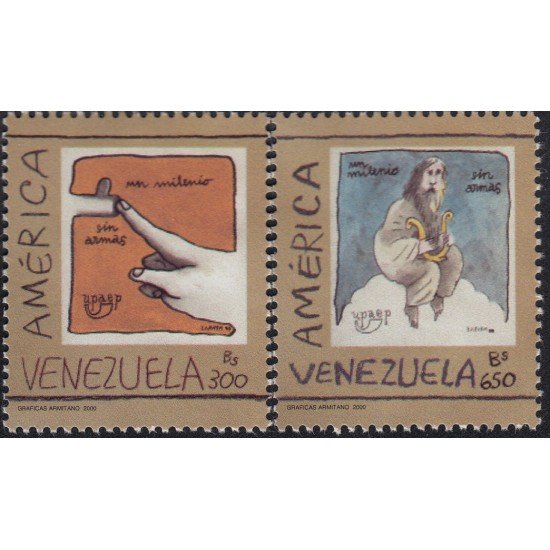 Upaep Venezuela 2169AH/2169AJ 1999 Rifle mano Ángel MNH