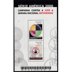 Upaep Brasil 110 2000 Pareja Lazo Rojo Símbolo masculino y femenino VIH Sida AIDS MNH