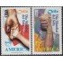 Upaep Chile 1570D/1570E 2000 VIH Sida AIDS Manos ofreciendo ayuda MNH