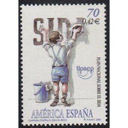 Upaep España 3334 2000 VIH  AIDS Niño borrando la palabra Sida MNH