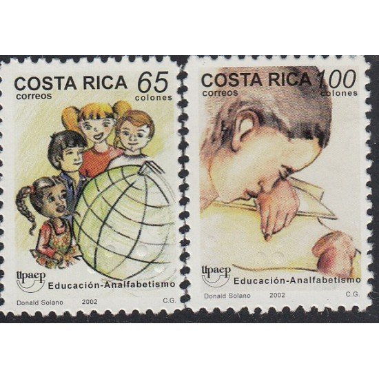 Upaep Costa Rica 704/05 2002 Niños con un globo terráqueo Mujer leyendo MNH Upaep Costa Rica 704/05 2002 Niños con un globo terráqueo Mujer leyendo MNH