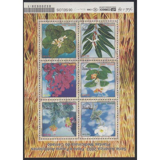 Upaep Brasil 2825/30 2003 Mini hoja flora Macrosphonia Lychnophora MNH