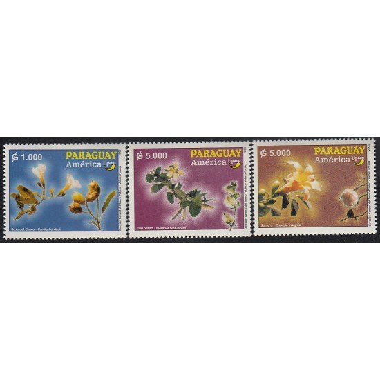 Upaep Paraguay 2890/92 2003 Cordia Bulnesia Chorisia MNH Upaep Paraguay 2890/92 2003 Cordia Bulnesia Chorisia MNH