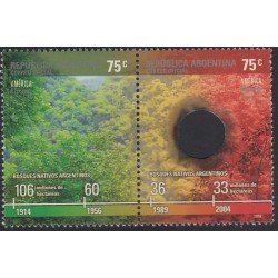 Upaep Argentina 2437/38 2004 Selva sana Quemadura evoca la tala de arboles MNH Upaep Argentina 2437/38 2004 Selva sana Quemadura evoca la tala de arboles MNH
