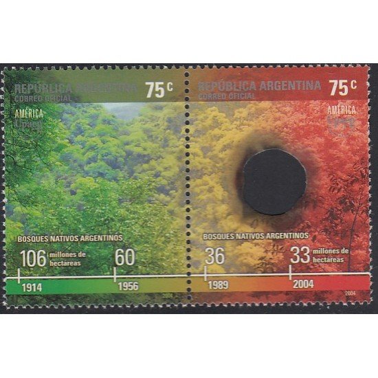 Upaep Argentina 2437/38 2004 Selva sana Quemadura evoca la tala de arboles MNH Upaep Argentina 2437/38 2004 Selva sana Quemadura evoca la tala de arboles MNH