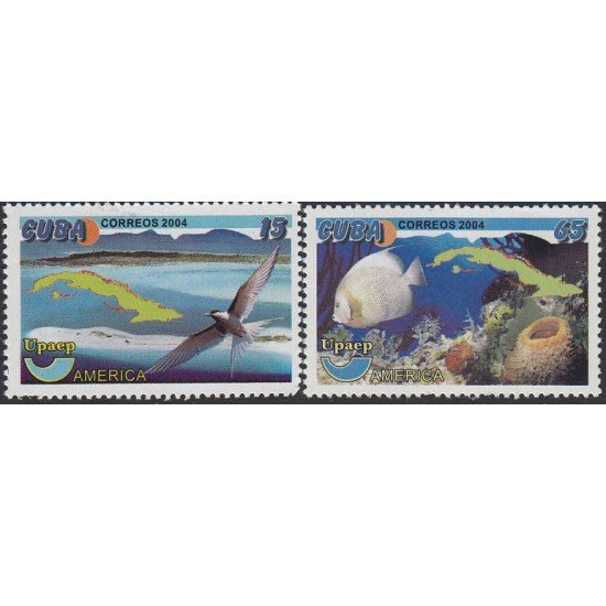 Upaep Cuba 4190/91 2004 Ave Pez pájaro bird fauna MNH Upaep Cuba 4190/91 2004 Ave Pez pájaro bird fauna MNH