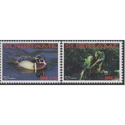 Upaep Suriname 1734/35 2004 Pato y Loros fauna MNH