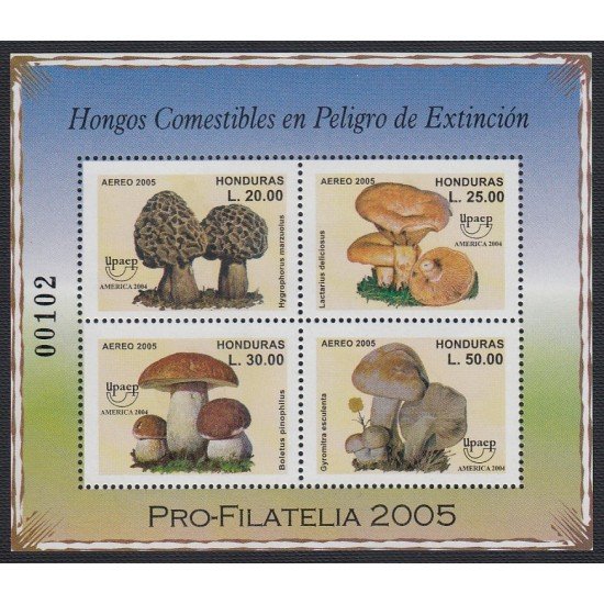 Upaep Honduras HB 82 2005 Hongos comestibles en peligro de extinción MNH Upaep Honduras HB 82 2005 Hongos comestibles en peligro de extinción MNH