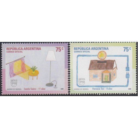 Upaep Argentina 2622/23 2006 Ahorro de energía El nuevo milenio sin armas MNH Upaep Argentina 2622/23 2006 Ahorro de energía El nuevo milenio sin armas MNH