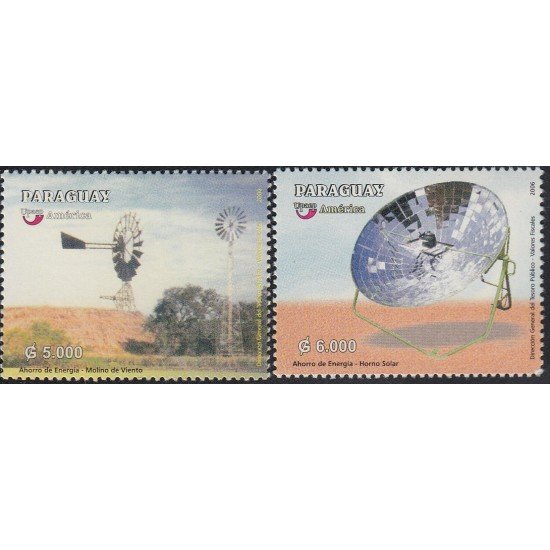 Upaep Paraguay 2961/62 2006 Horno solar Molino de Viento MNH Upaep Paraguay 2961/62 2006 Horno solar Molino de Viento MNH