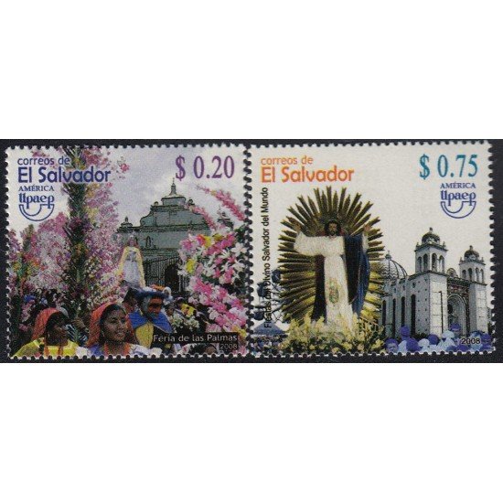 Upaep El Salvador 1763/64 2008 Festival del Divino Salvador del Mundo MNH Upaep El Salvador 1763/64 2008 Festival del Divino Salvador del Mundo MNH