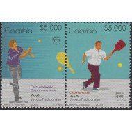 Upaep Colombia 1501/02 2009 Juegos tradicionales Chaza con bombo tabla mano MNH Upaep Colombia 1501/02 2009 Juegos tradicionales Chaza con bombo tabla mano MNH
