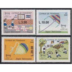 Upaep Honduras 1334/37 2009 Juegos tradicionales Trompo Rayuela Papalote MNH Upaep Honduras 1334/37 2009 Juegos tradicionales Trompo Rayuela Papalote MNH