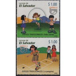 Upaep El Salvador 1794/95 2009 Juegos tradicionales salta cuerda peregrina MNH