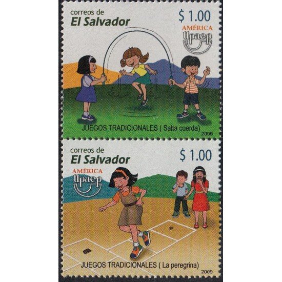 Upaep El Salvador 1794/95 2009 Juegos tradicionales salta cuerda peregrina MNH