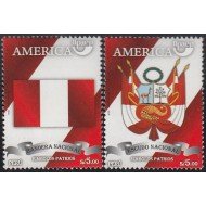 Upaep Perú 1881/82 2010 Bandera y Escudo Nacional MNH Upaep Perú 1881/82 2010 Bandera y Escudo Nacional MNH