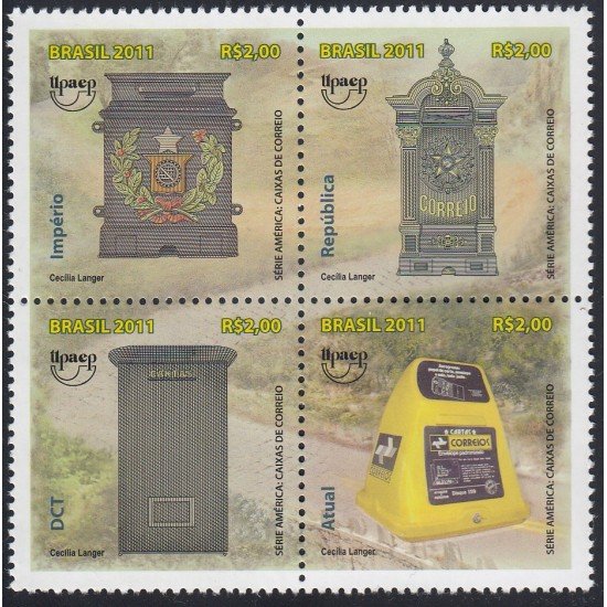 Upaep Brasil 3164/67 2011 Imperio República DCT Atual MNH