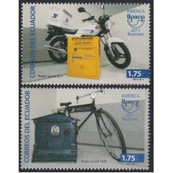 Upaep Ecuador 2354/55 2011 Buzón postal 1928 Buzón postal 2011 MNH