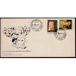 Upaep Brasil 1935/36 1989 Muiraquitá Cariátides SPD FDC Sobre Primer Día Upaep Brasil 1935/36 1989 Muiraquitá Cariátides SPD FDC Sobre Primer Día