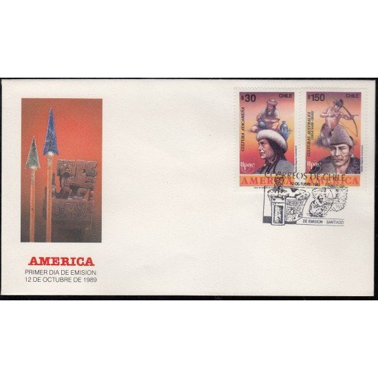 Upaep Chile 923/24 1989 Cultura atacameña y austral SPD FDC Sobre Primer Día
